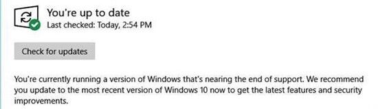 Windows 10 v1803版即将在今年11月12日停止支持
