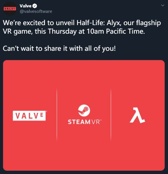 Valve宣布Half-Life新作 《Half-Life：阿莉克丝》问世