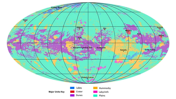NASA公布土卫六首张地质图：与地球相似 或能孕育生命
