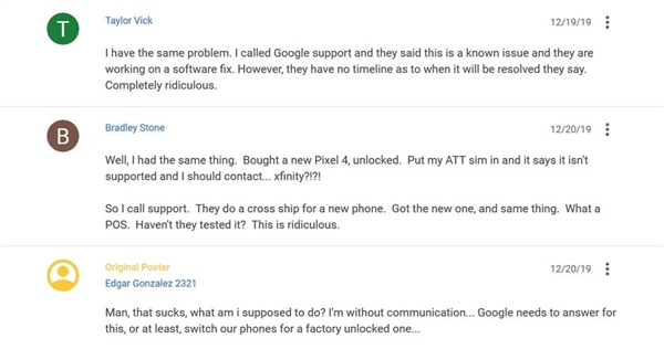 谷歌发货出错：用户买无锁版Pixel 4收到了有锁版本