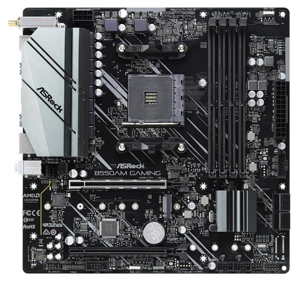 首次曝光！华擎B550AM Gaming主板高清照：10相供电+PCIe 4.0支持