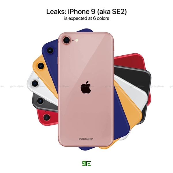 iPhone SE 2最新渲染图曝光：A13处理器加持 有六色可选