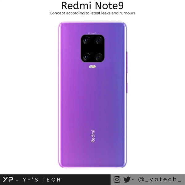 Redmi Note 9渲染图首曝光
