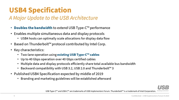 第一个USB4主控宣布！仅支持半速20Gbps