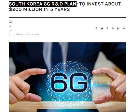 韩国计划在未来5年内投资2200亿韩元用于6G相关技术开发